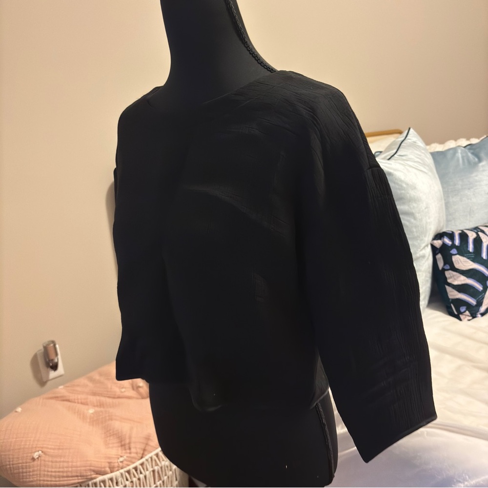 Eileen Fisher Black Crop Top - Picture 2 of 7